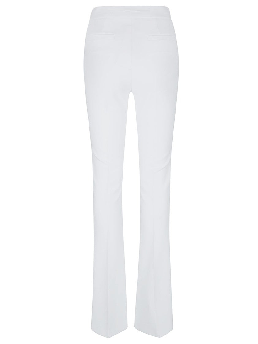 Elisabetta Franchi Double-Stretch Crepe Trousers With Logo Charm Detail