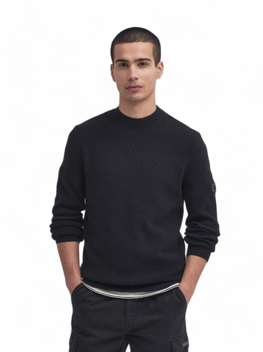 Barbour Crawley Crew Neck Jumper In Soft Wool-Cotton Blend