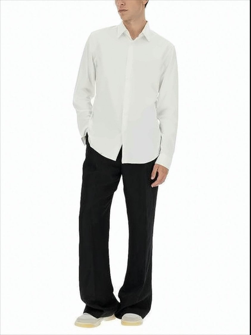 Theory Long-Sleeve White Shirt With Classic Collar