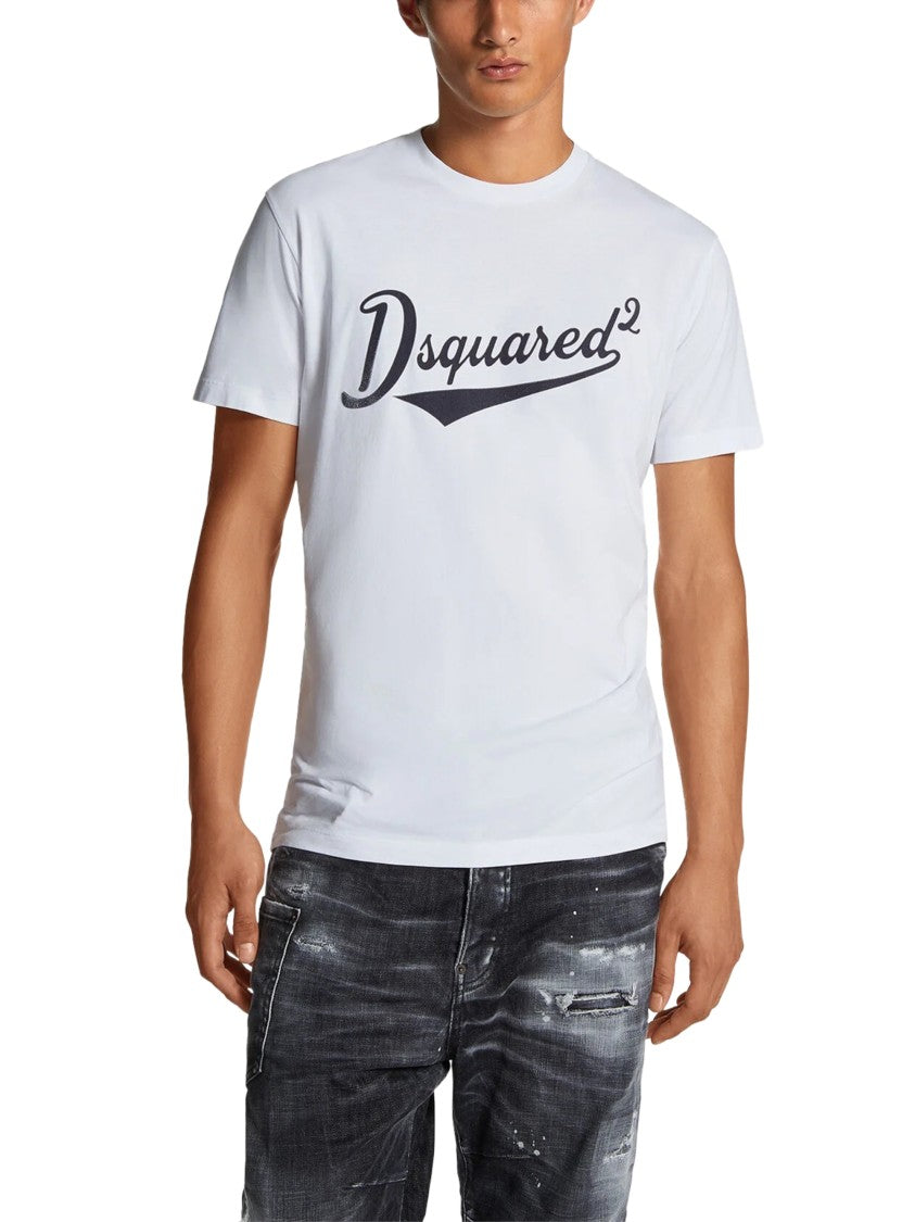 Dsquared2 Relaxed Fit White T-Shirt With Bold Logo