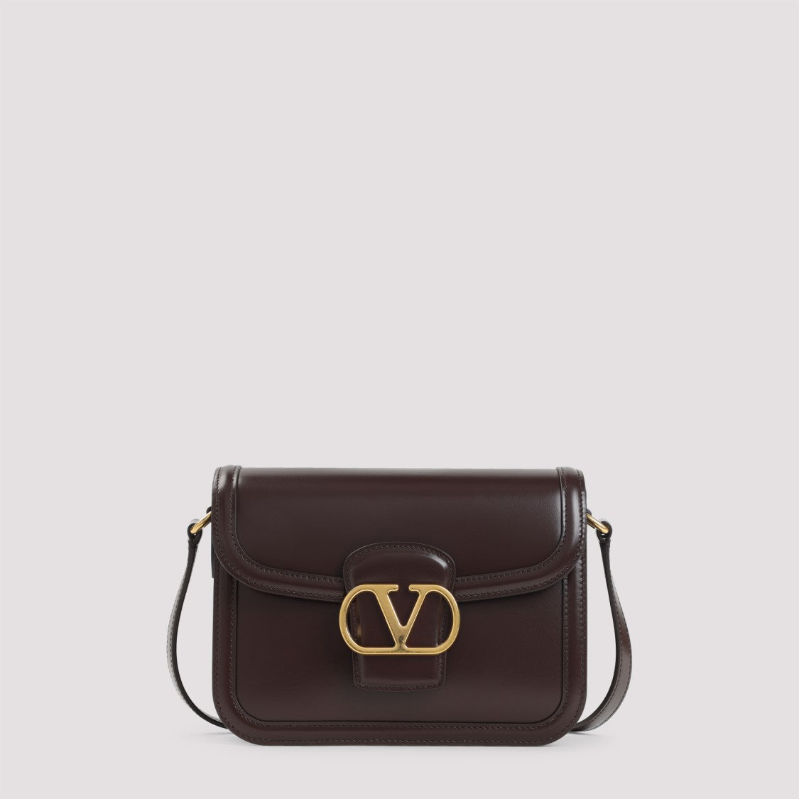 Valentino Garavani Oak Brown Calf Leather 9To5 Small Shoulder Bag