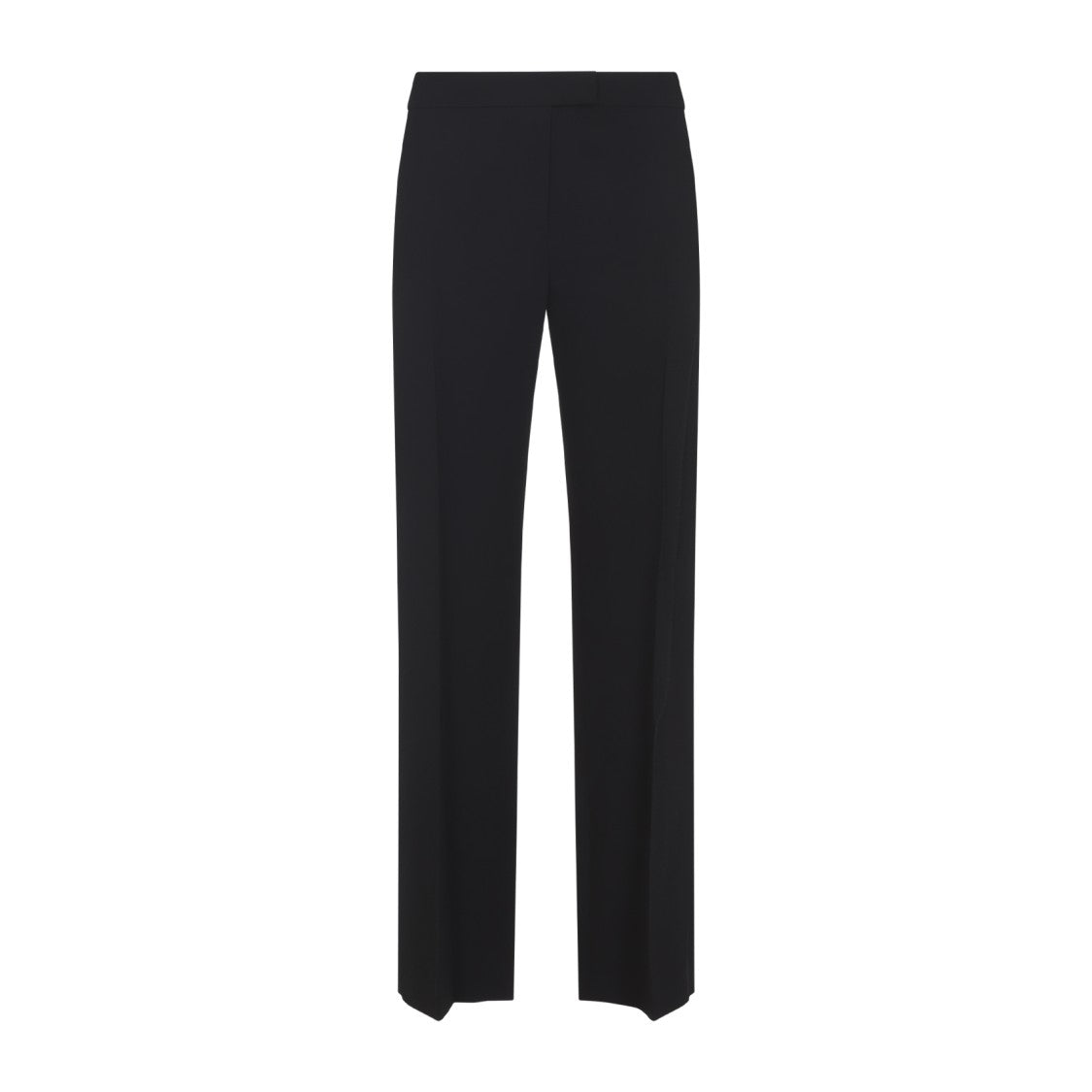 Khaite Straight Leg Black Viscose Pants With Concealed Fastening