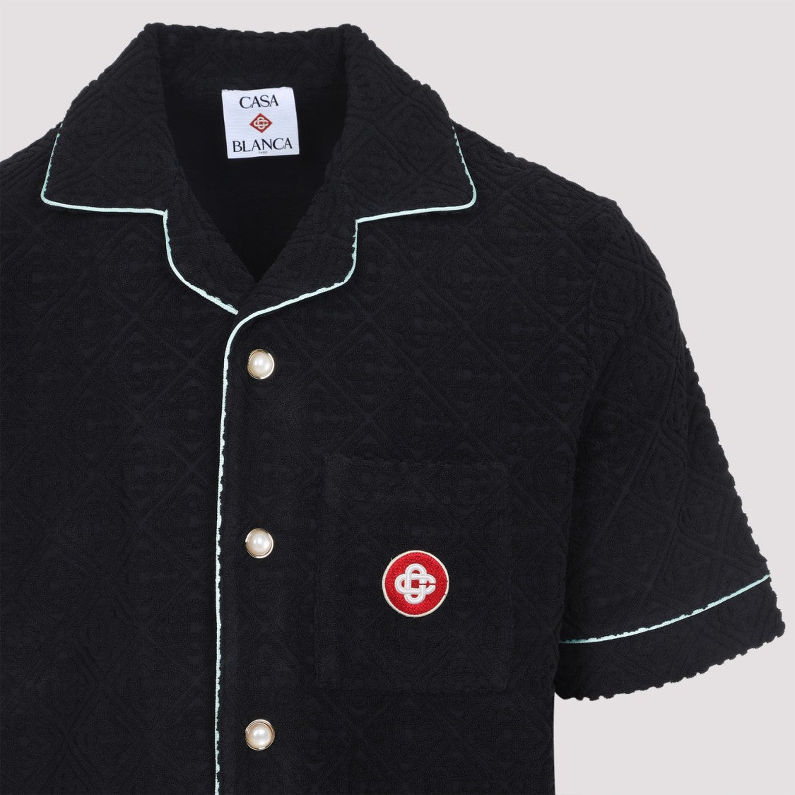 Casablanca Black Cotton Monogram Towelling Shirt
