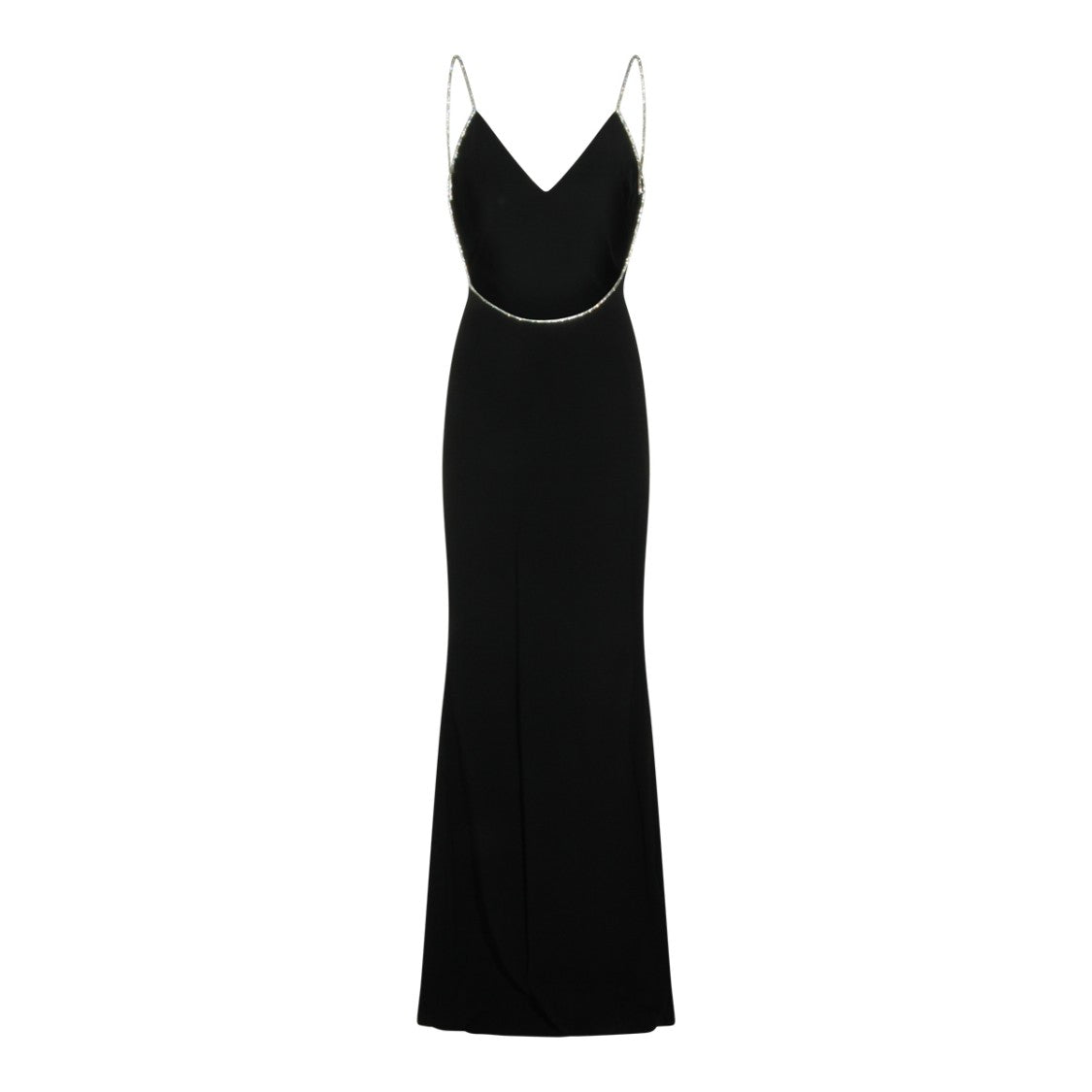 Tom Ford Floor-Length Black Evening Dress With Crystal Straps