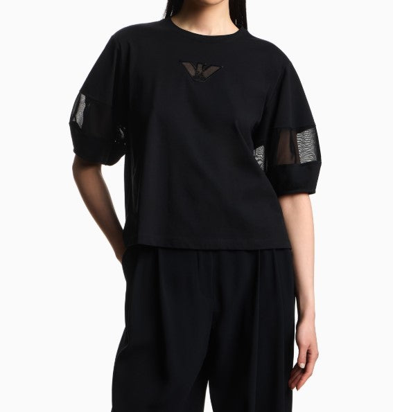 Emporio Armani Supima Cotton Mesh Insert Jersey T-Shirt