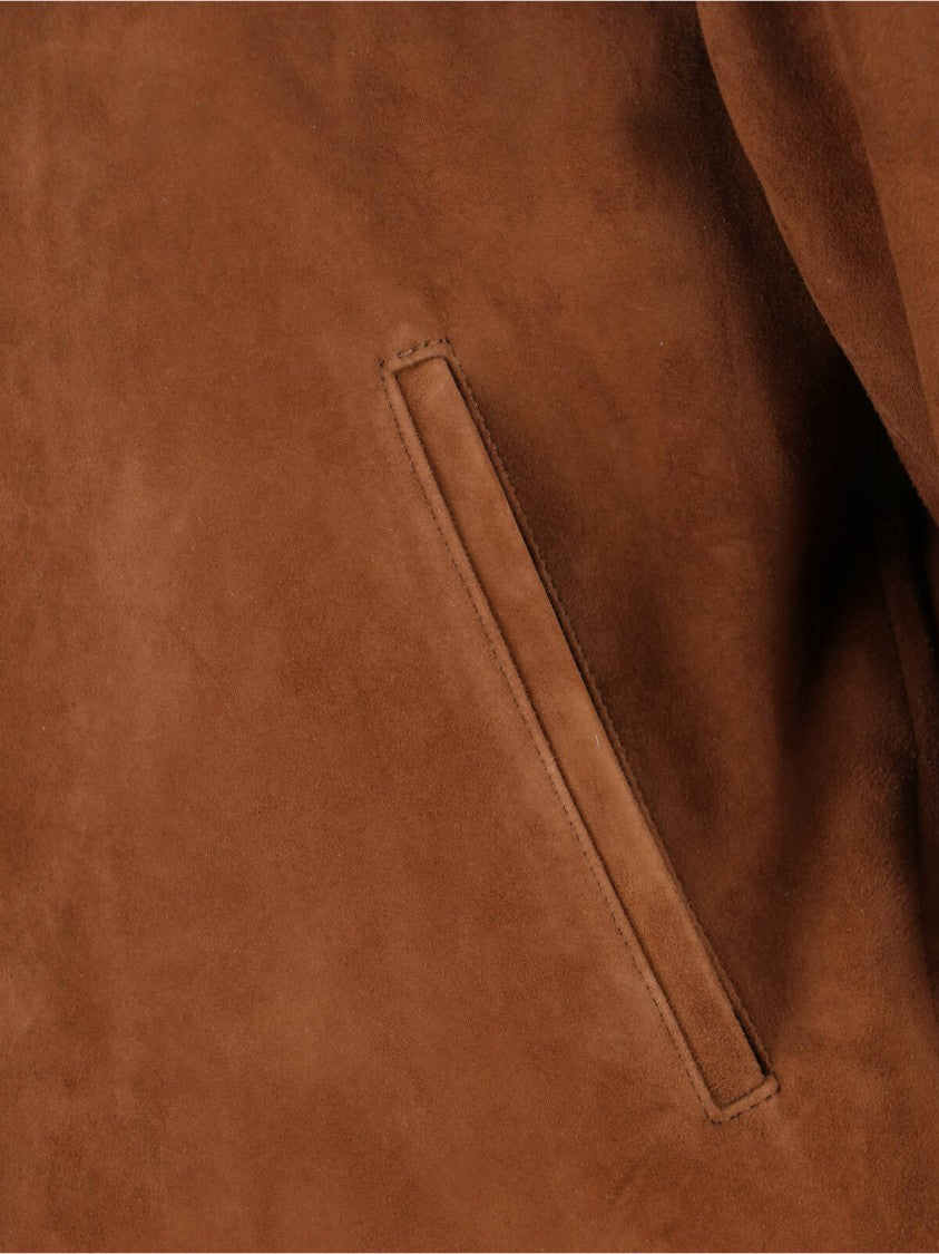 Tonywack Structured Brown Jacket With Front Zipper Closure