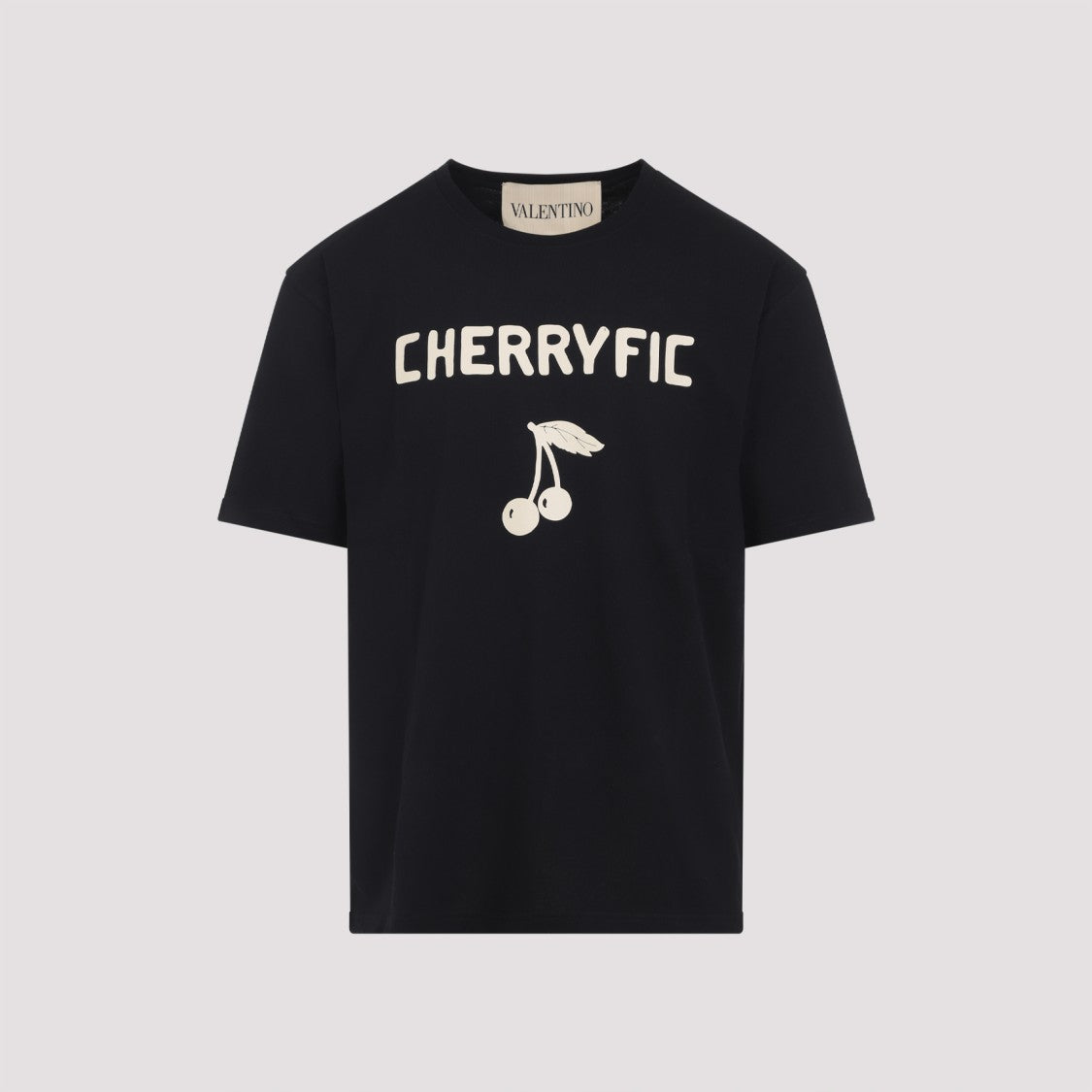 Valentino Black Cotton Cherryfic T-Shirt
