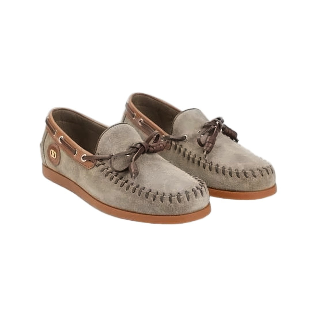 Valentino Garavani Suede Upper Loafers With Whipstitching