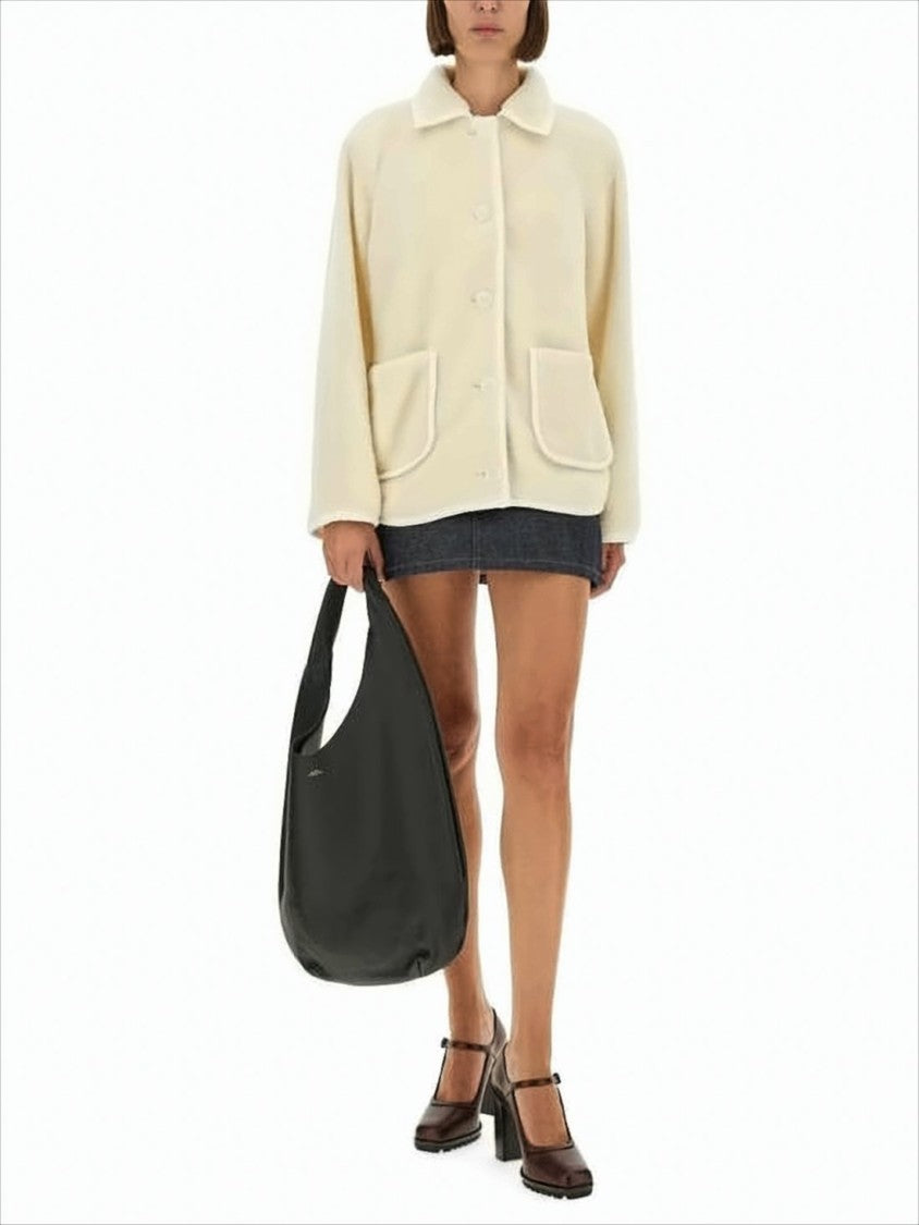 A.P.C. Plush Cream Jacket With Classic Collar
