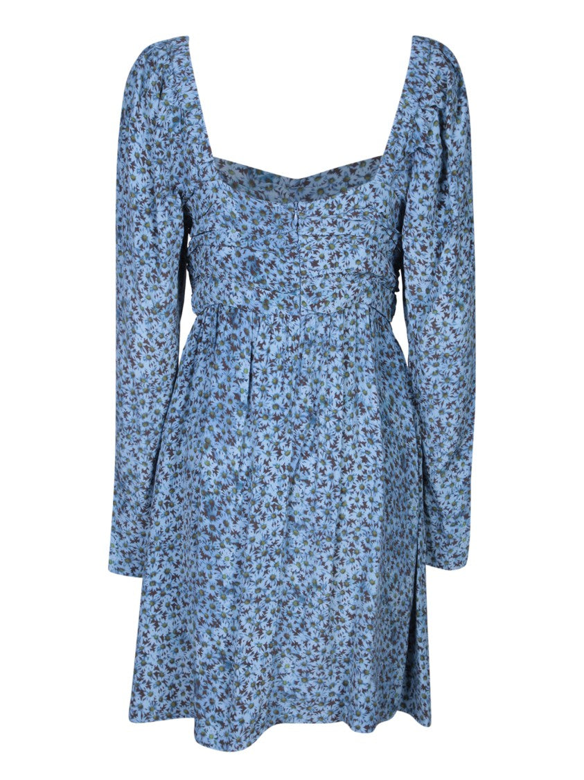 Ganni Printed Crepe Mini Dress