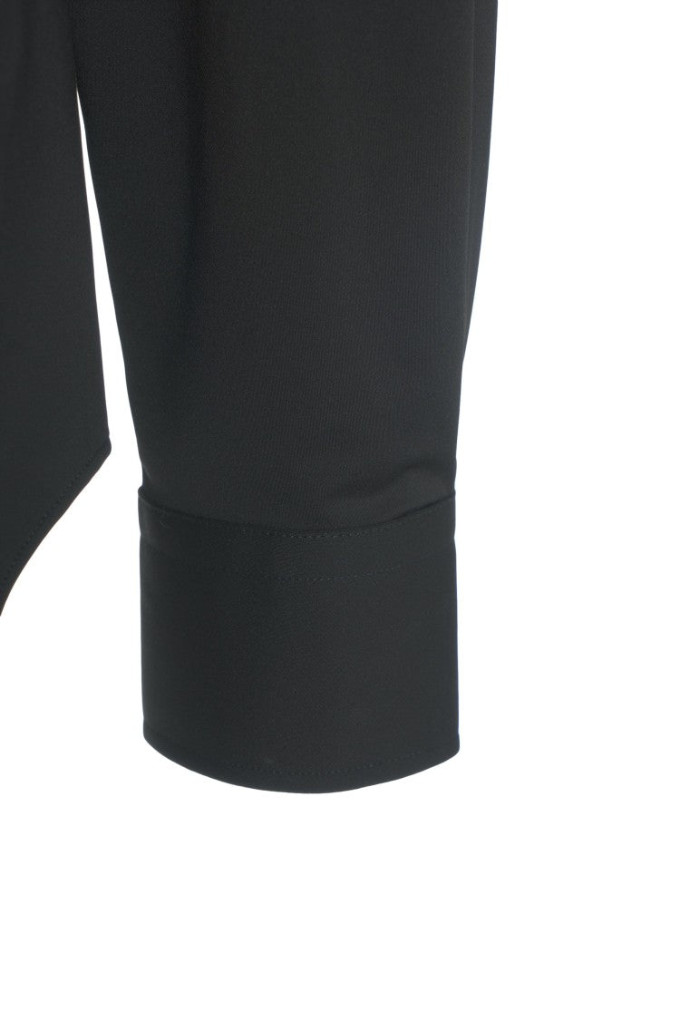 Gender Tailored Black Shirt With Structured Collar