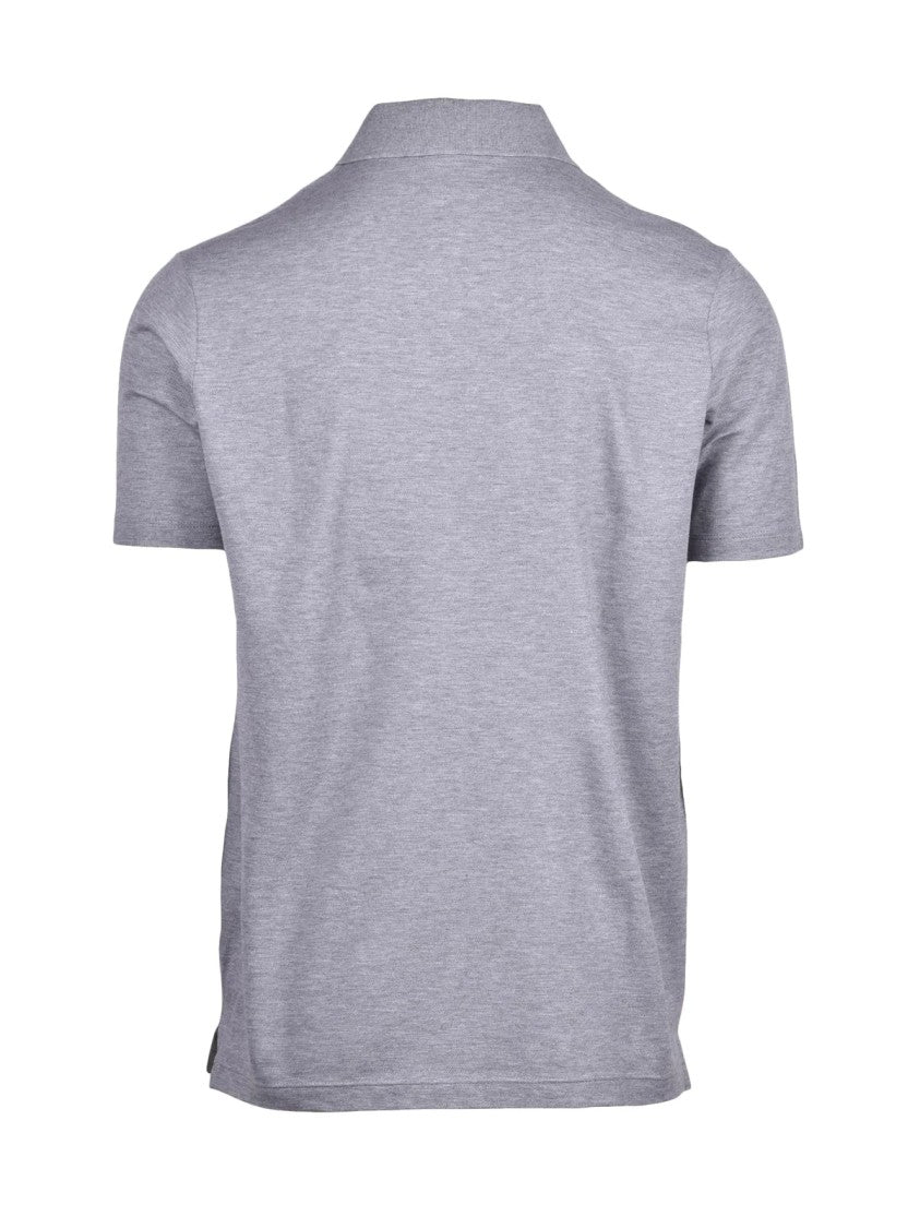 Paul & Shark Grey Cotton Embroidered Polo Shirt