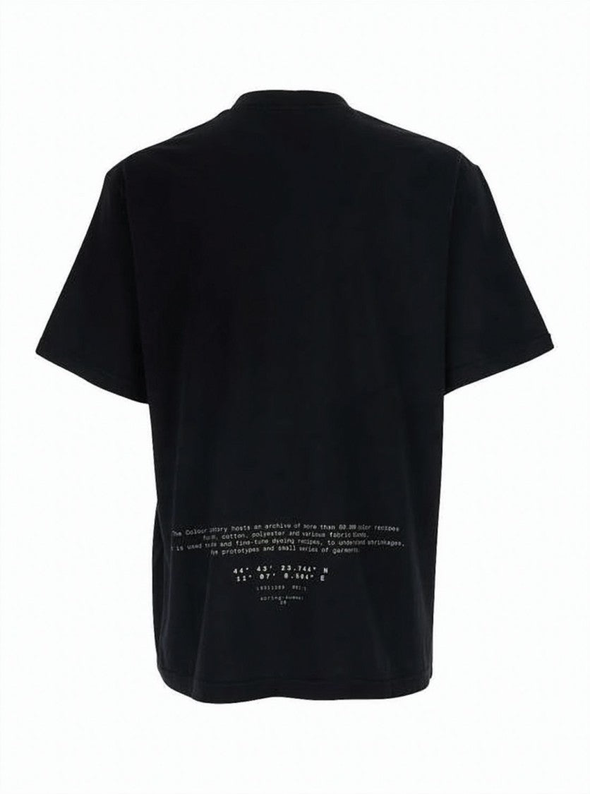 Stone Island Black Short-Sleeve T-Shirt With Circular Emblem And Relaxed Fit