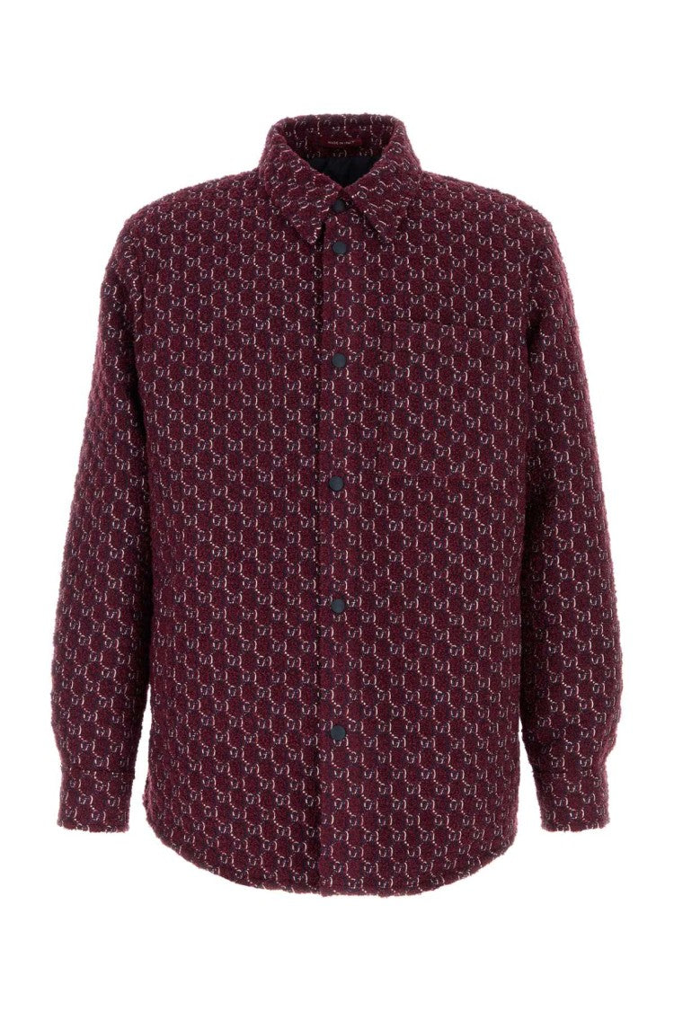 Gucci Burgundy Bouclé Padded Shirt