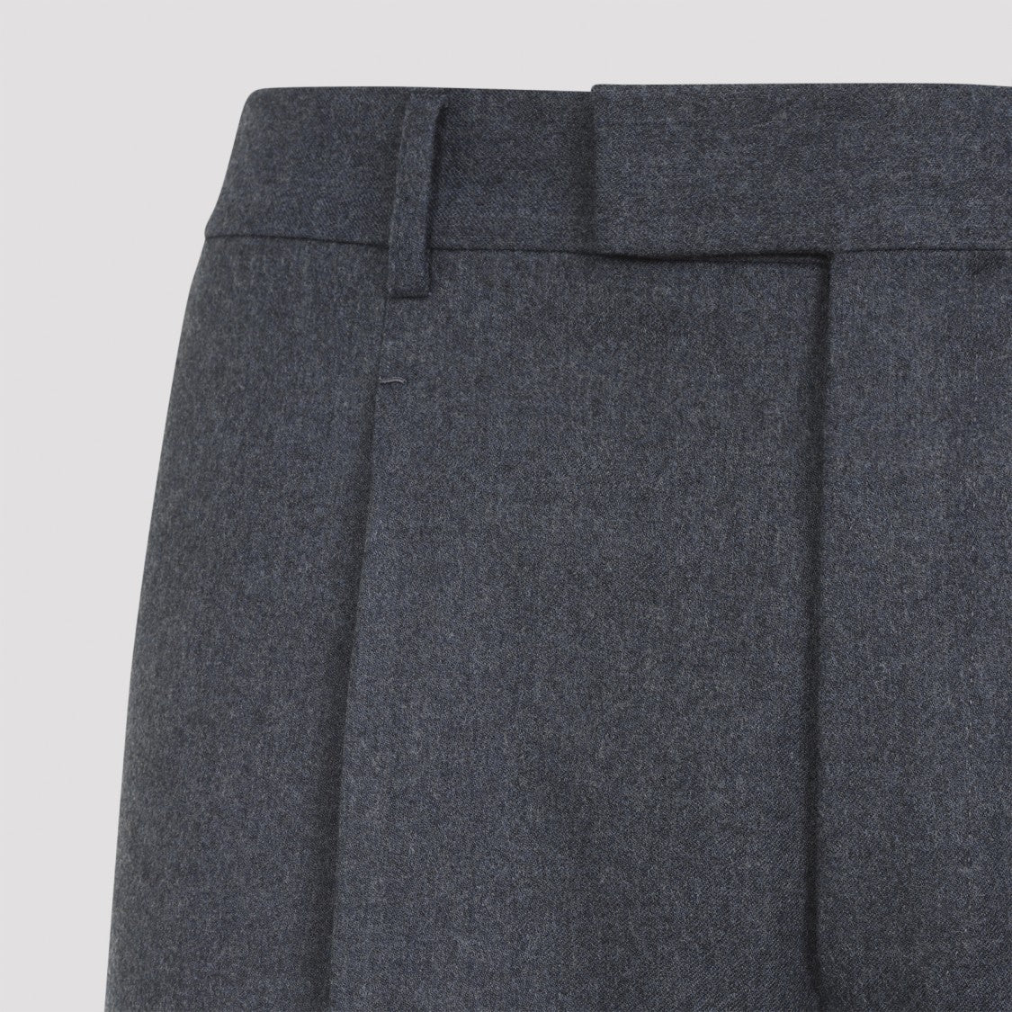 Zegna Tailored Blue Wool Trousers With Subtle Pleats