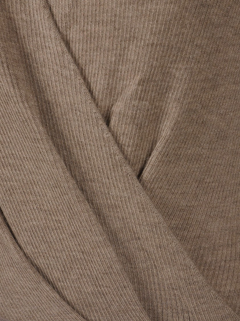 Max Mara Fitted Long-Sleeved Bodysuit With Wrap-Style V-Neckline
