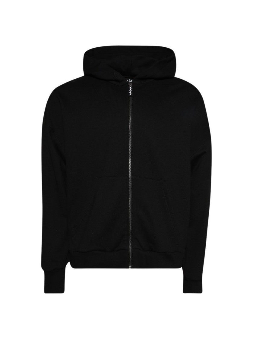 Palm Angels Ivy Pin Up Zipped Hoodie Black