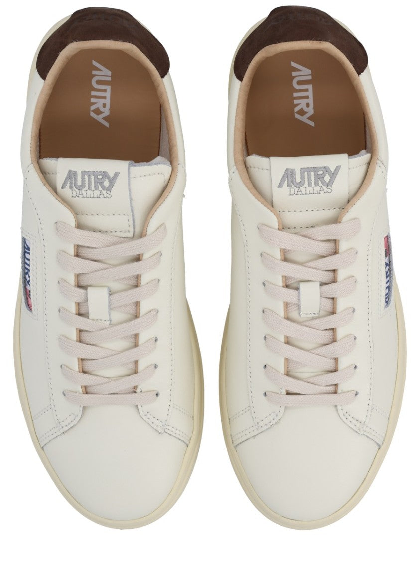 Autry Dallas Low Perforated Suede Accent Sneakers
