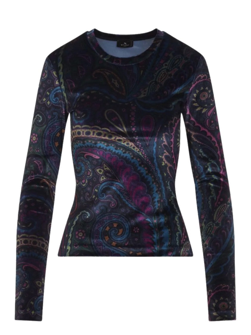 Etro Long-Sleeved Fitted Top With Vibrant Paisley Pattern