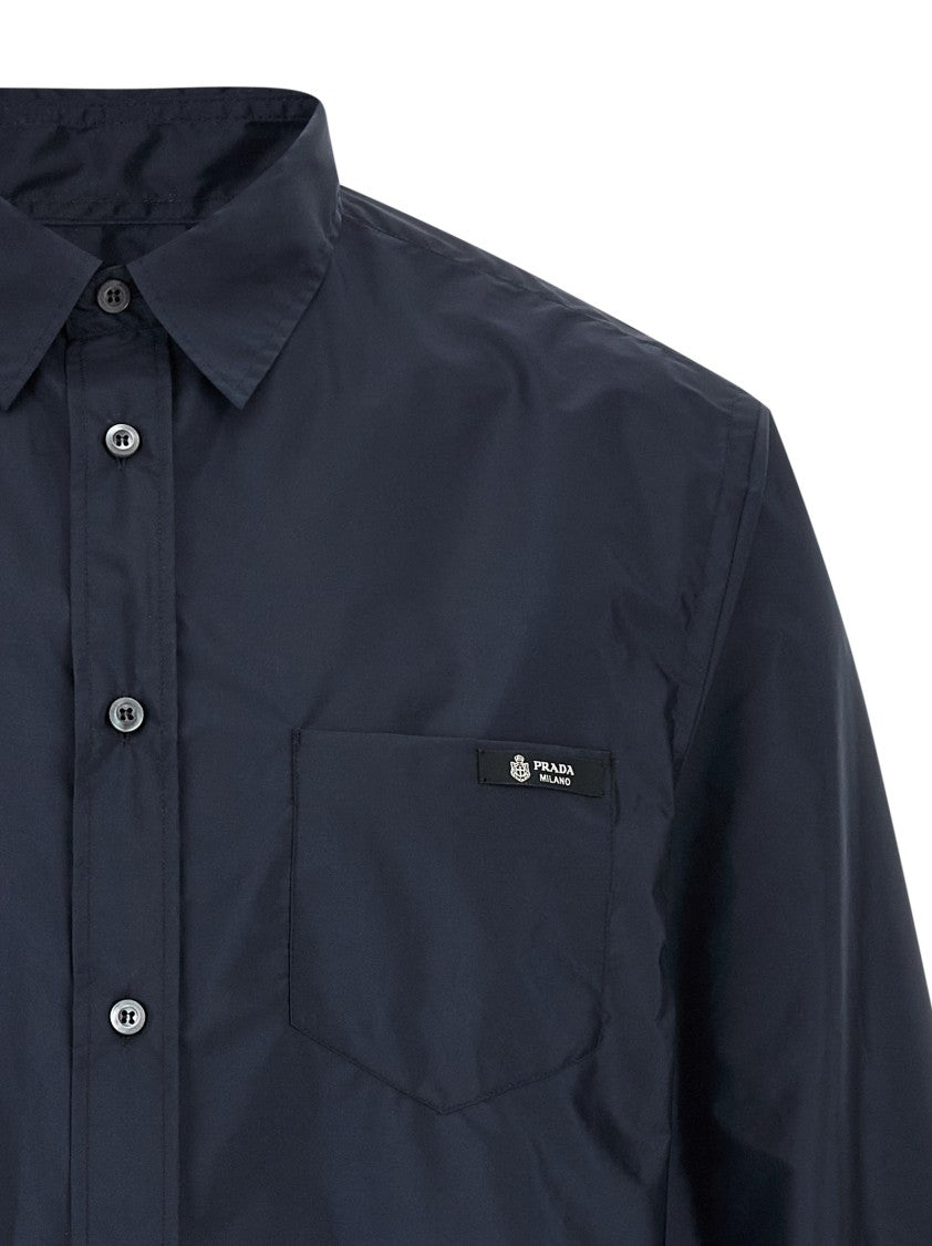 Prada Re-Nylon Shirt With Mother-Of-Pearl Button Closure And Patch Pocket