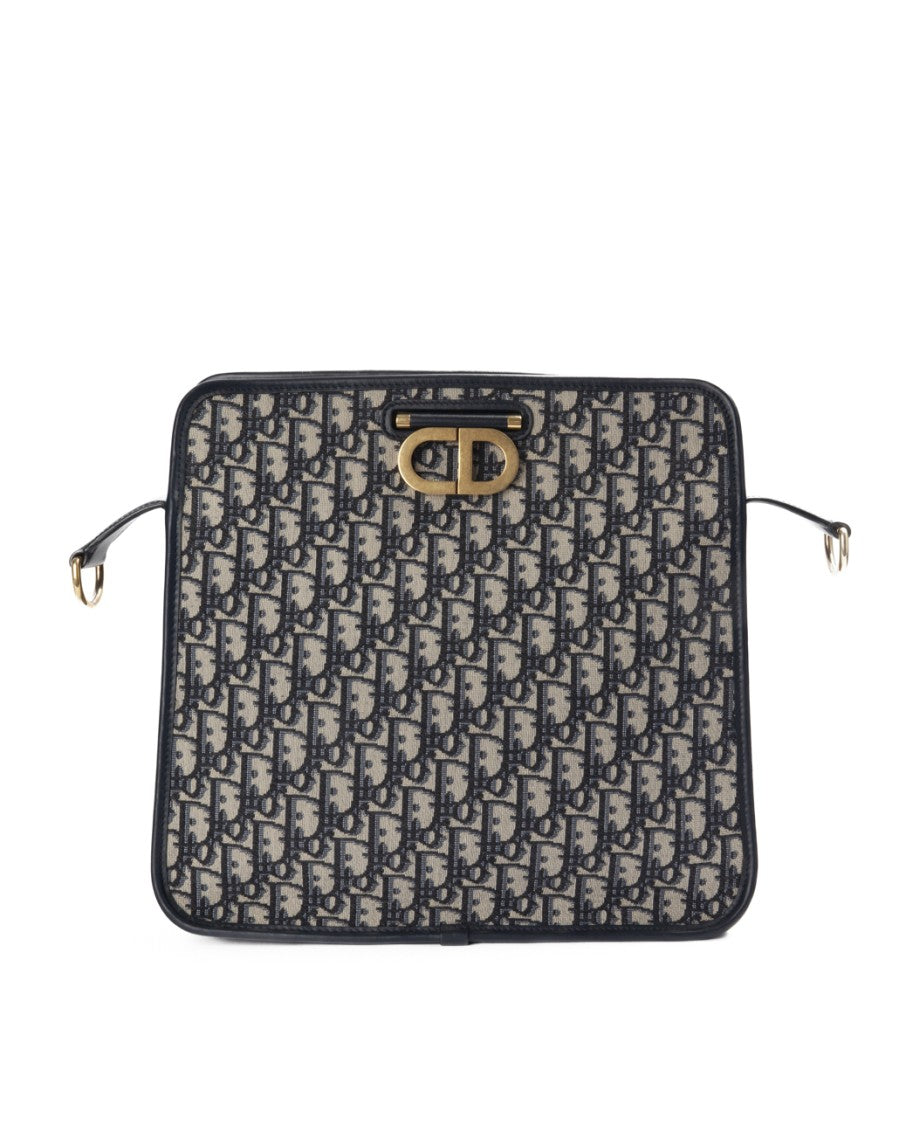 Dior Blue Oblique Large Jacquard Messenger Tote Bag