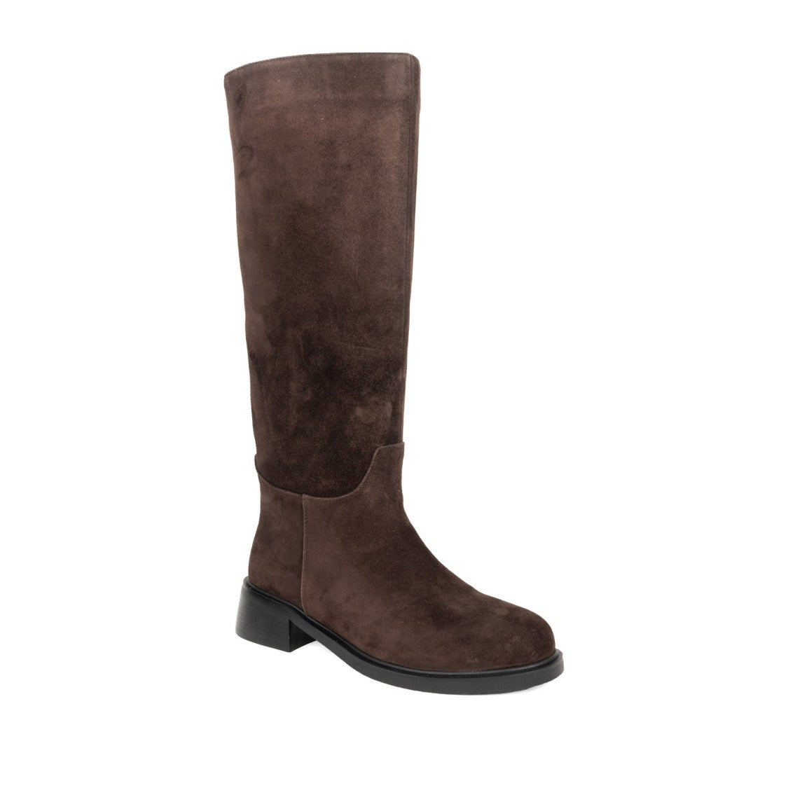 Linda Baumann Brown Rounded Toe Easy Zipper Suede Boots