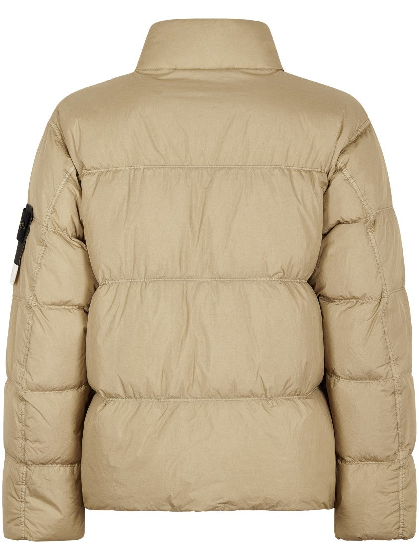 Stone Island Padded Quilted Jacket With High Collar