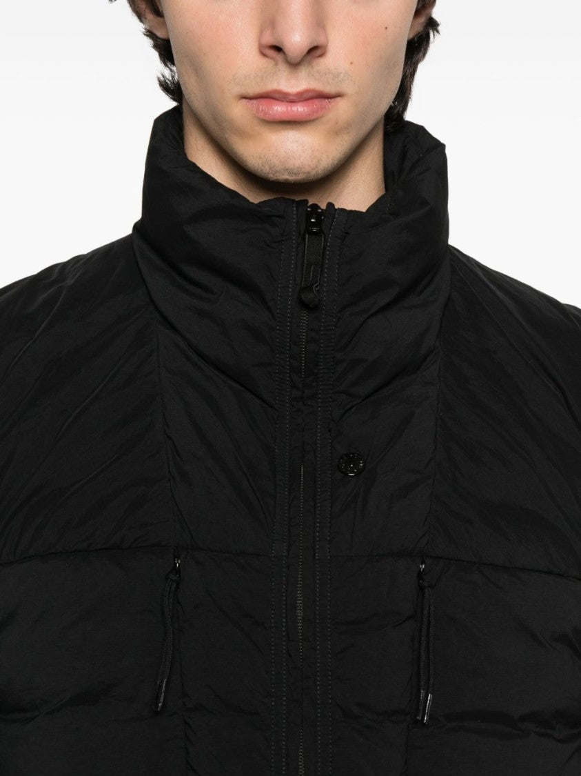 Stone Island Quilted Padded Sleeveless Jacket With High Collar