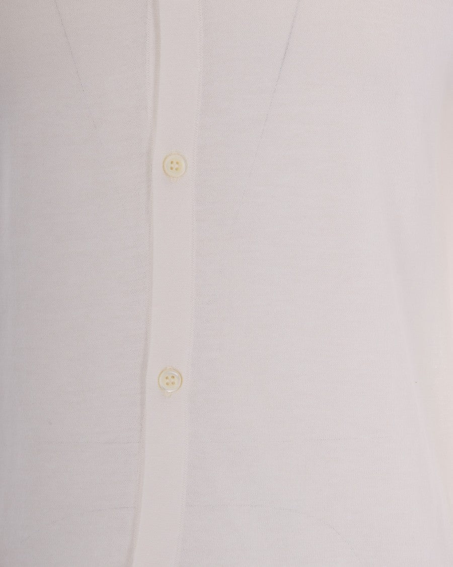 Ballantyne White Button-Up Shirt With Classic Collar And Smooth Finish