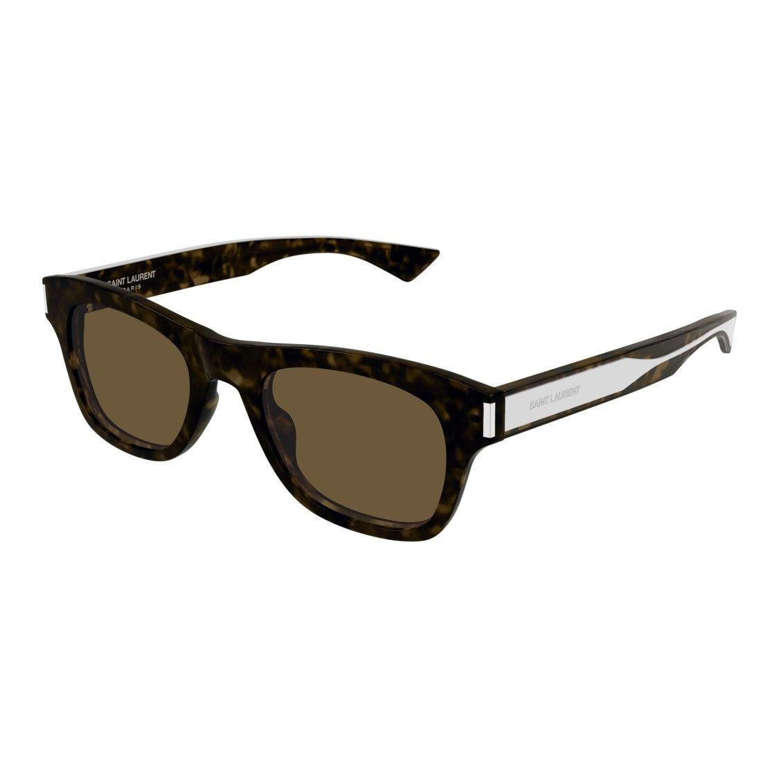 Saint Laurent Rectangular Tortoiseshell Sunglasses With Subtle Branding