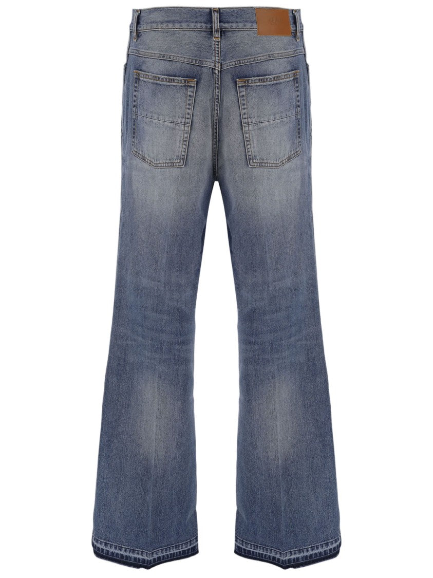 Amiri Denim Washed Blue Cotton Denim Jeans