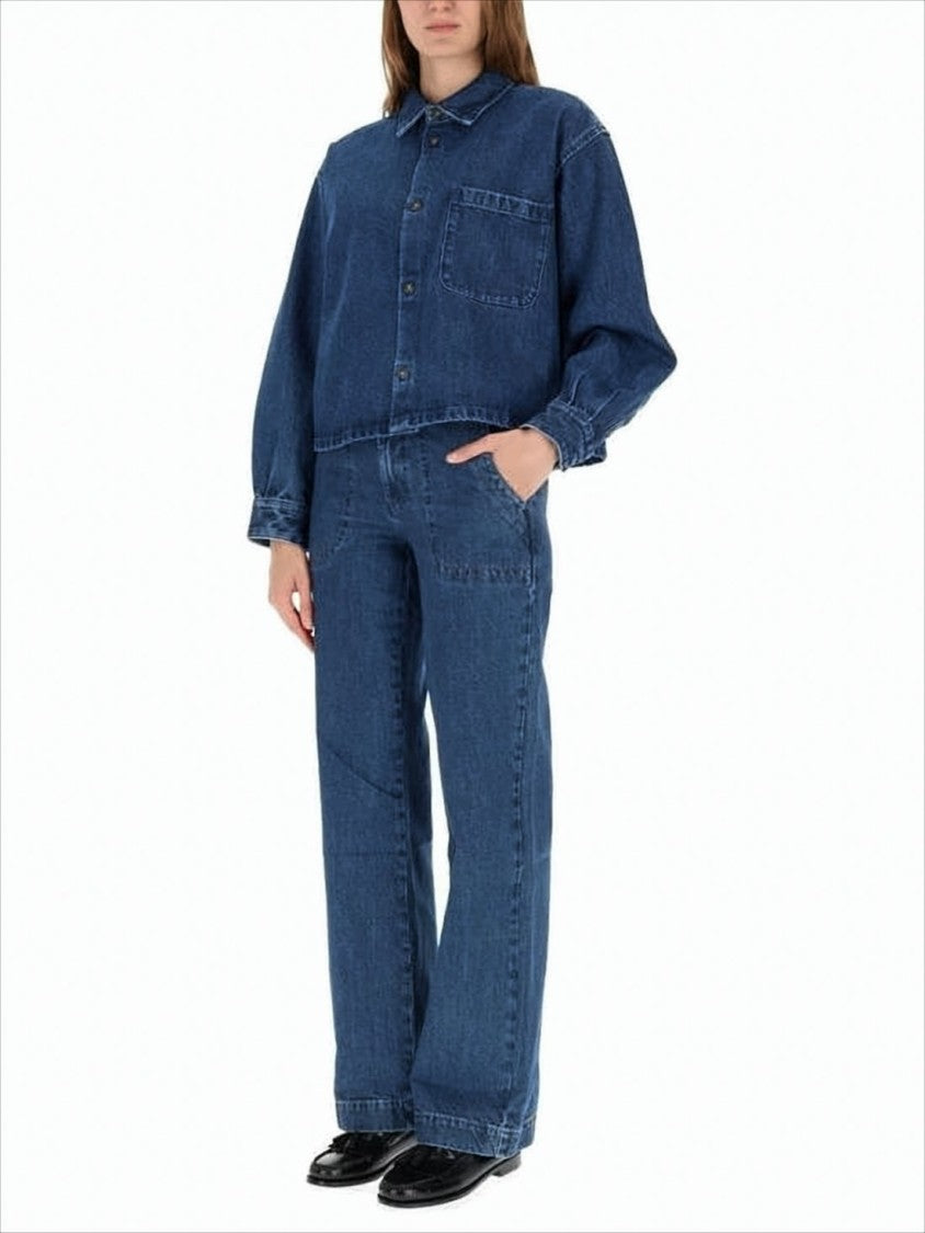 A.P.C. Cropped Boxy Denim Jacket