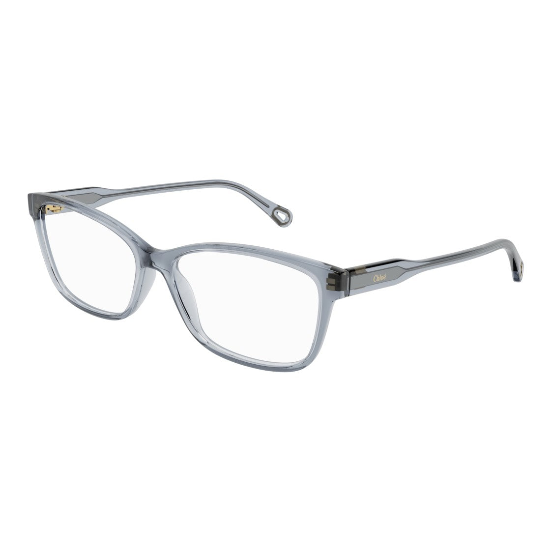 Chloé Ch0116o Translucent Grey Rectangular Sunglasses With Gold Accents