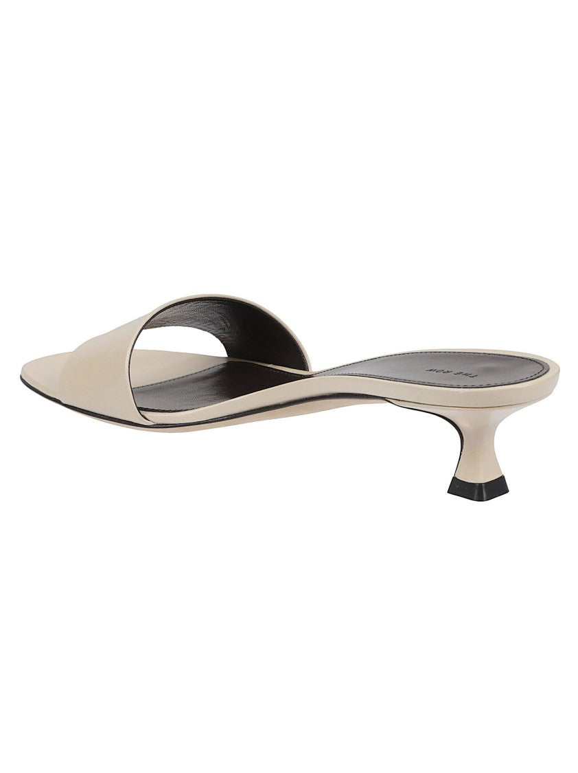 The Row Neutral Combo Slide Low Kitten Heel Sandals