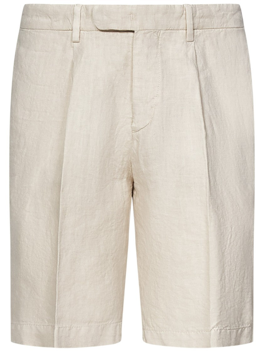 Boglioli Tailored Knee-Length Beige Bermuda Shorts