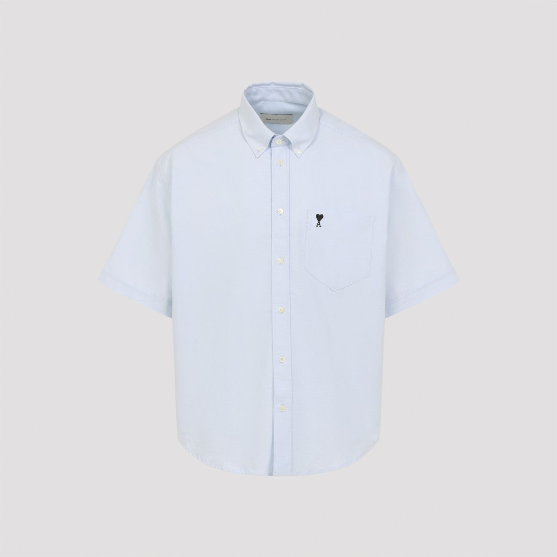 Ami Paris Boxy Light Blue Oxford Cotton Shirt