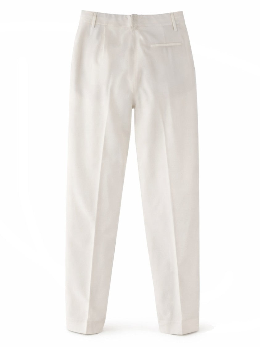 Fabiana Filippi Neutrals High-Waisted Front Pleats Wool Pants