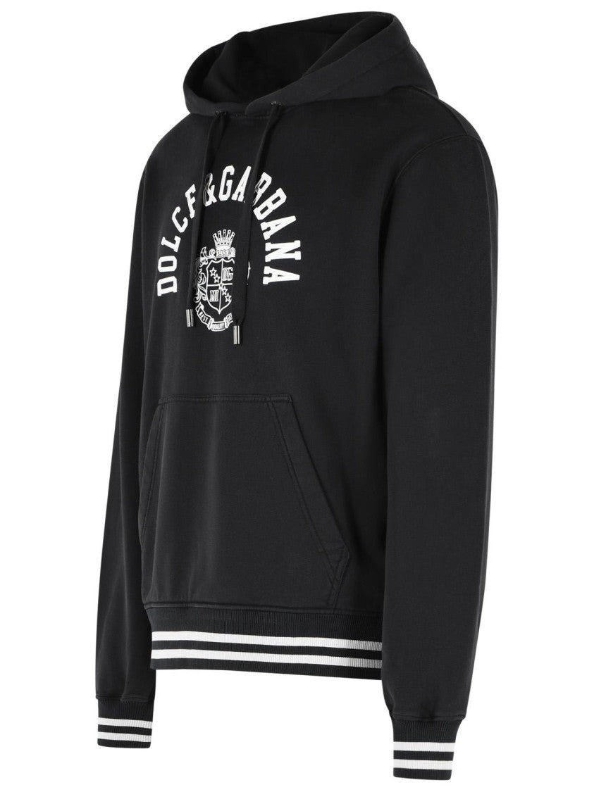 Dolce & Gabbana Black Cotton Hoodie