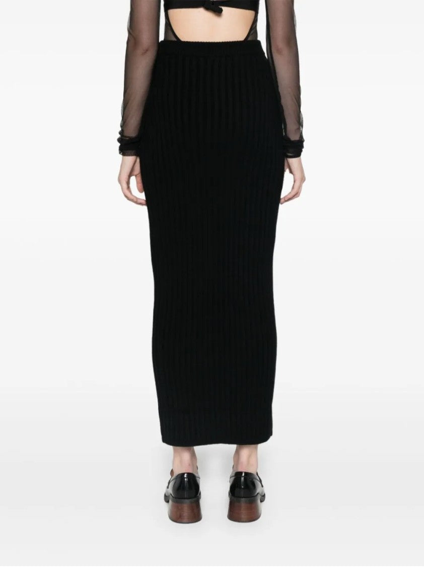 Max Mara Form-Fitting Ribbed Maxi Skirt