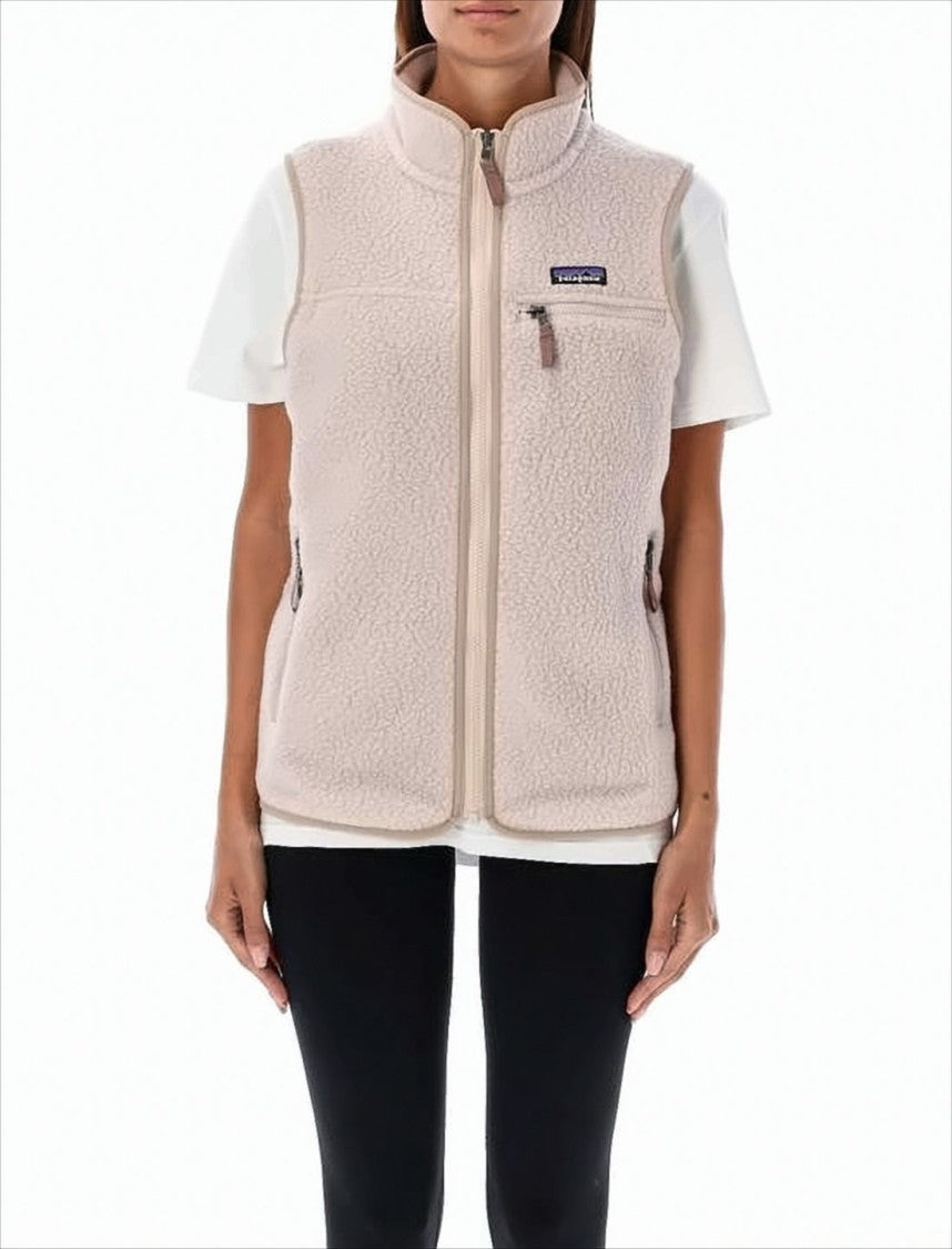 Patagonia Textured Recycled Polyester Fleece Vest With High Collar