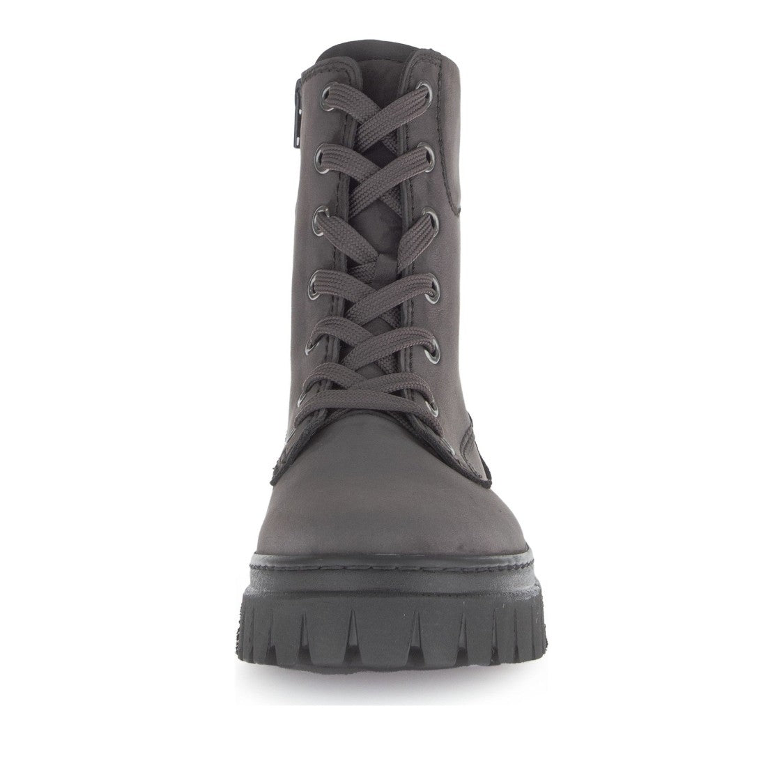 Gabor Gray Low-Closed Lace-Up Suede Ankle Boots