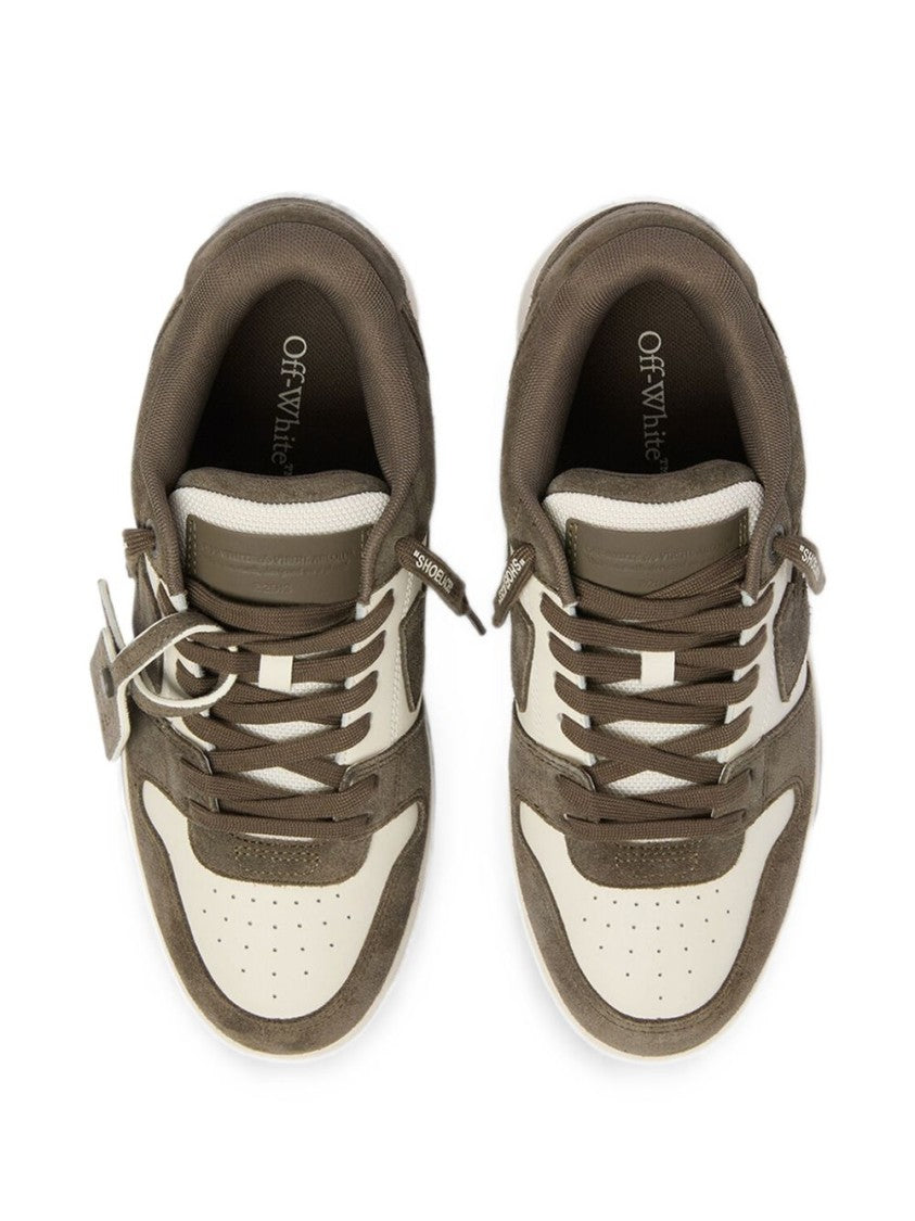Off-White Low-Top Sneakers With Distinctive Arrow Motif And Smooth Panels