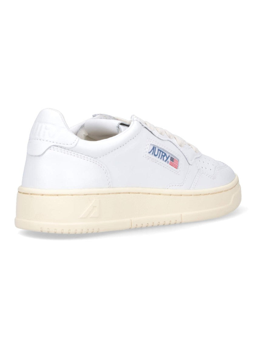 Autry Low-Top White Leather Sneakers With Rounded Toe