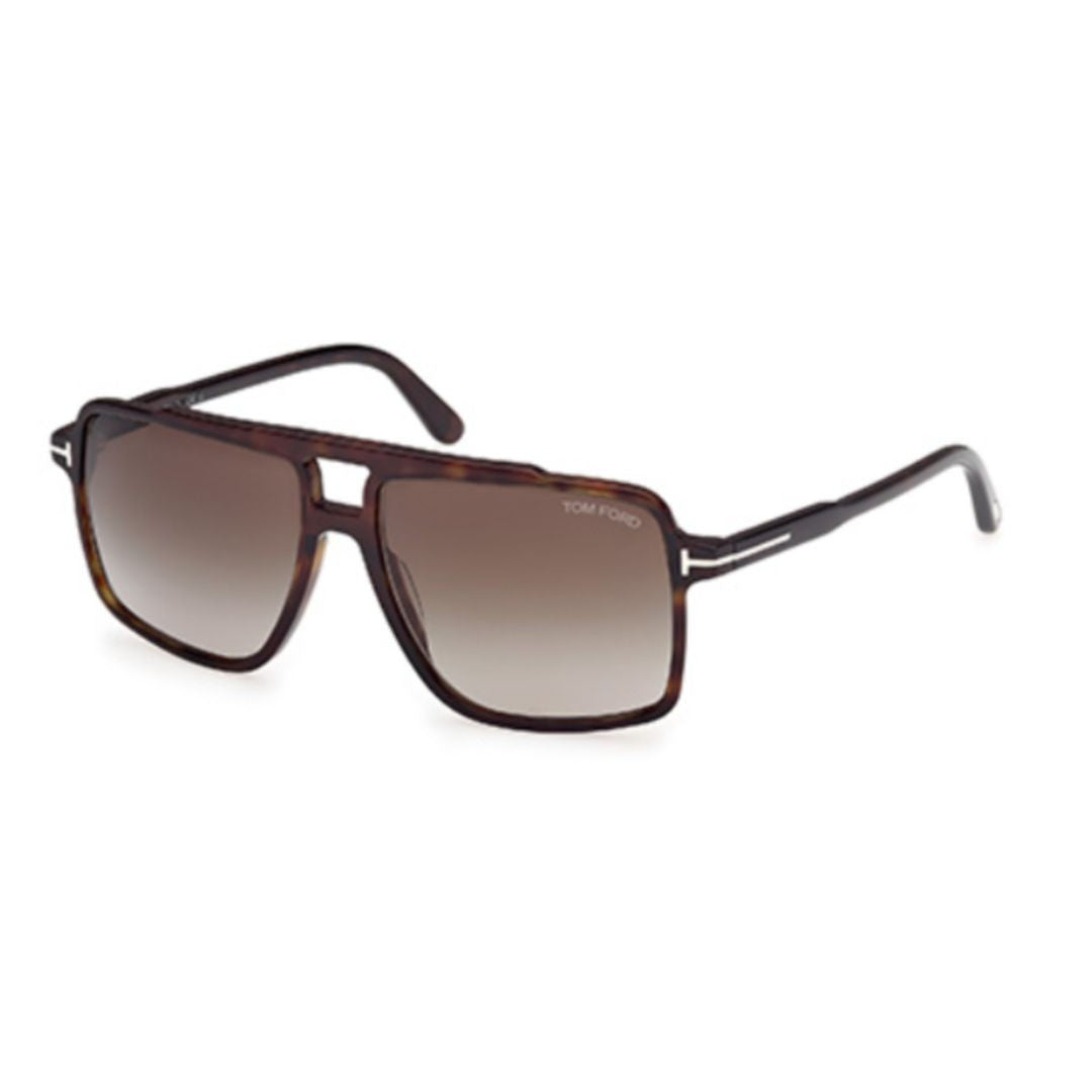 Tom Ford Ft1177 Tortoiseshell Square Sunglasses With Metallic Accents