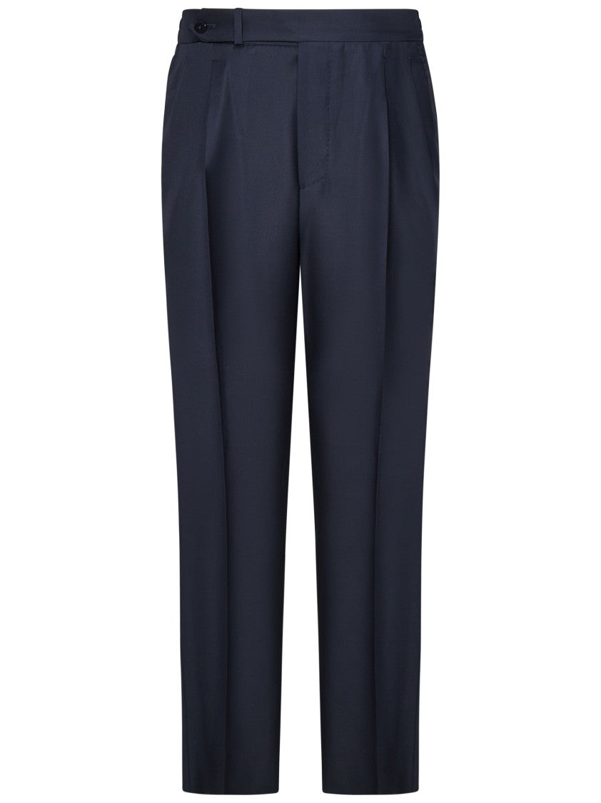 Franzese Collection Tailored Capri Model Trousers In Loro Piana Fabric
