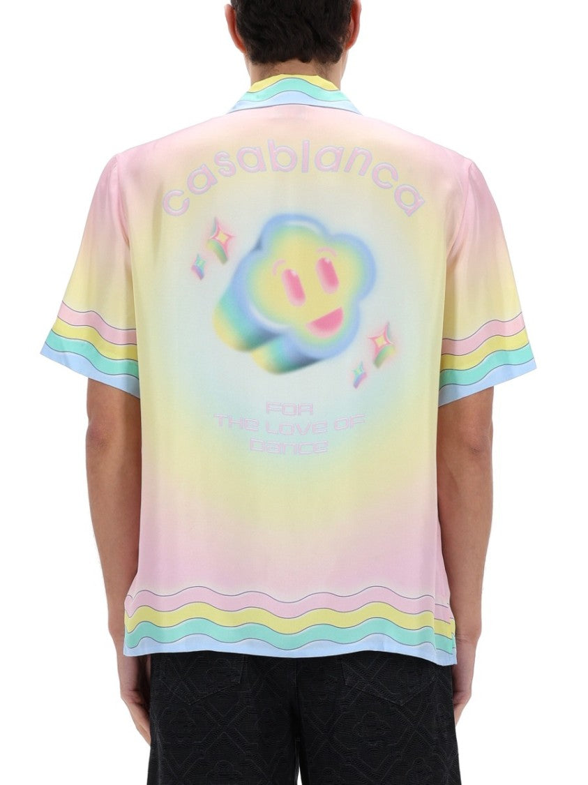 Casablanca Flaming Tennis Ball Pastel Wavy Shirt