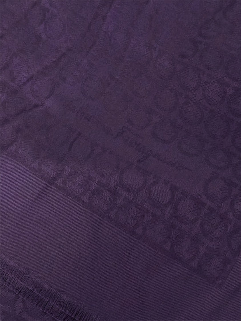 Salvatore Ferragamo Silk-Wool Blend Scarf With Fringed Edges