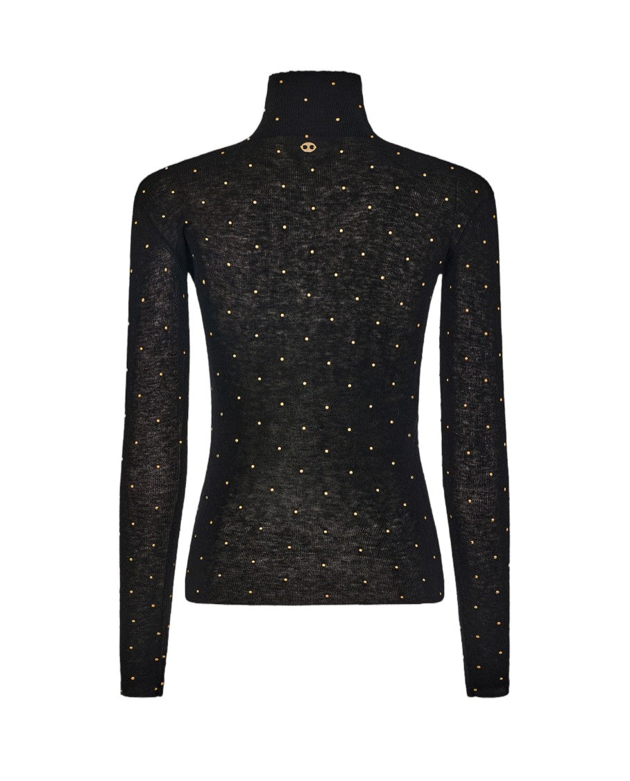 Rabanne Fitted Turtleneck Sweater With Decorative Appliques