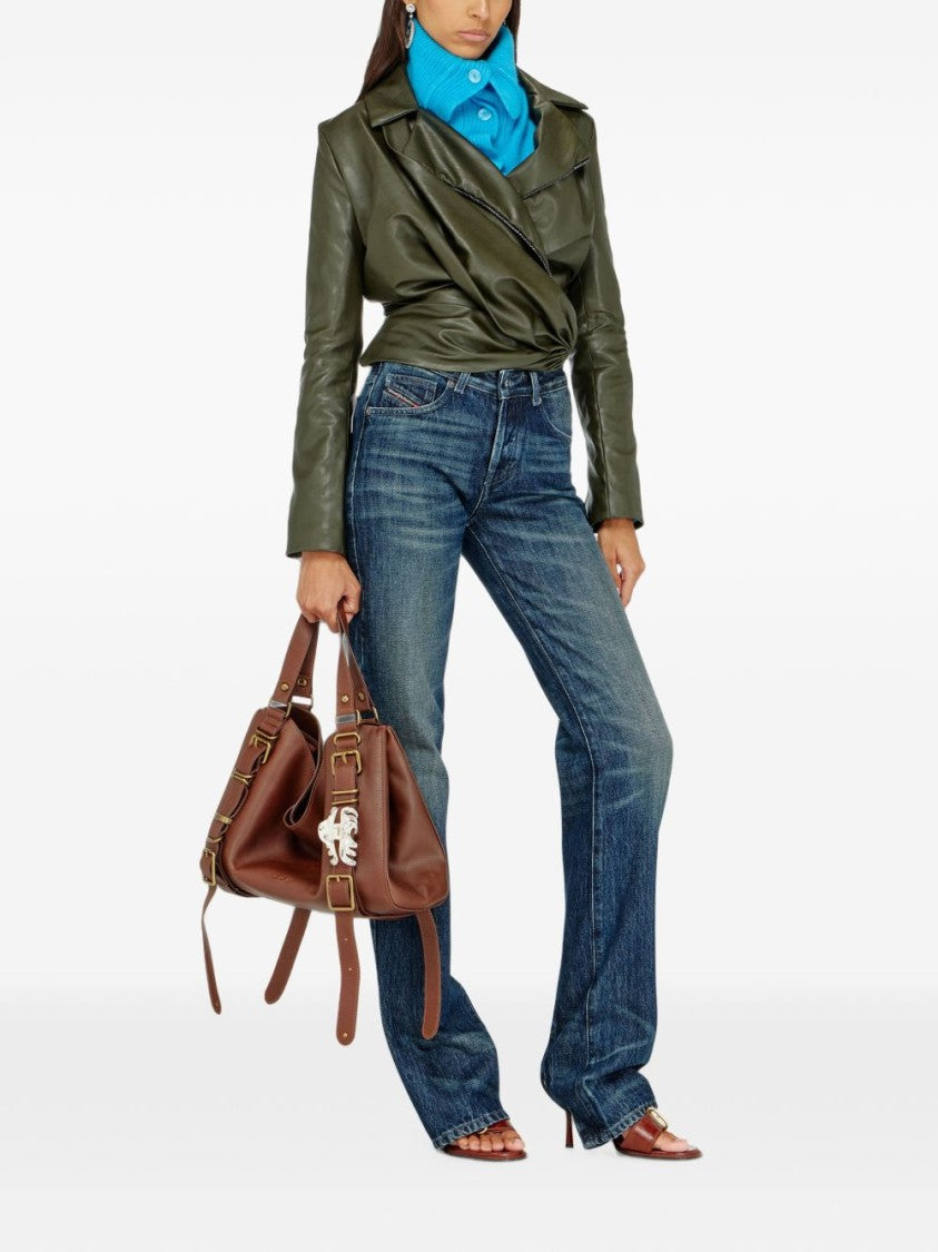 Diesel Cropped Draped Jacket With Twisted Front Design