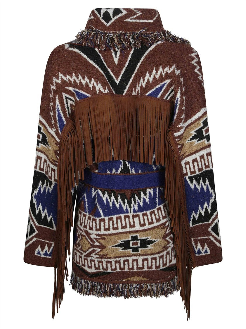 Alanui The Amazing Jorney Fringed Geometric Cardigan
